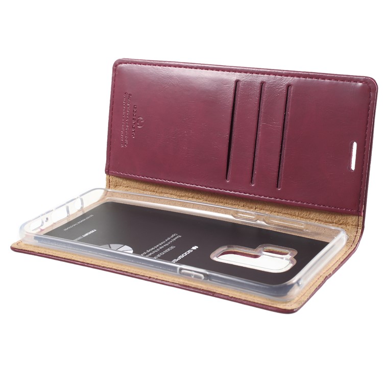 MERCURY GOOSPERY Blue Moon Leather Wallet Phone Shell for Samsung Galaxy S9 Plus G965 - Wine Red-6