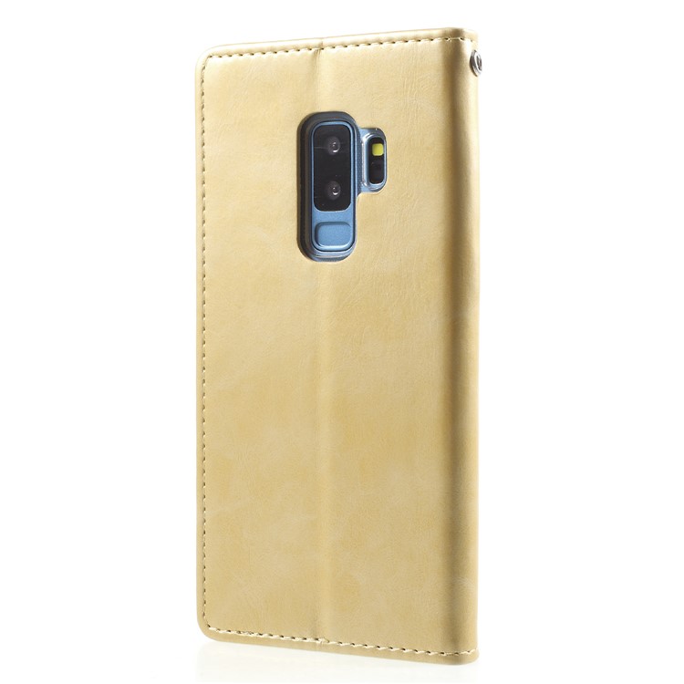 MERCURY GOOSPERY Blue Moon Leather Wallet Flip Casing for Samsung Galaxy S9 Plus G965 - Gold-2