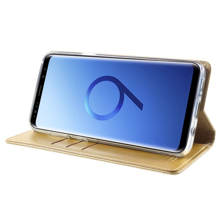 MERCURY GOOSPERY Blue Moon Leather Wallet Flip Casing for Samsung Galaxy S9 Plus G965 - Gold-4
