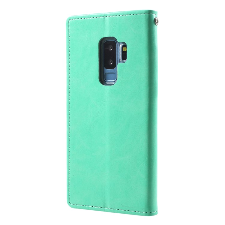 MERCURY GOOSPERY Blue Moon Leather Wallet Mobile Case for Samsung Galaxy S9 Plus G965 - Cyan-2
