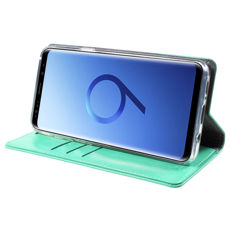 MERCURY GOOSPERY Blue Moon Leather Wallet Mobile Case for Samsung Galaxy S9 Plus G965 - Cyan-4