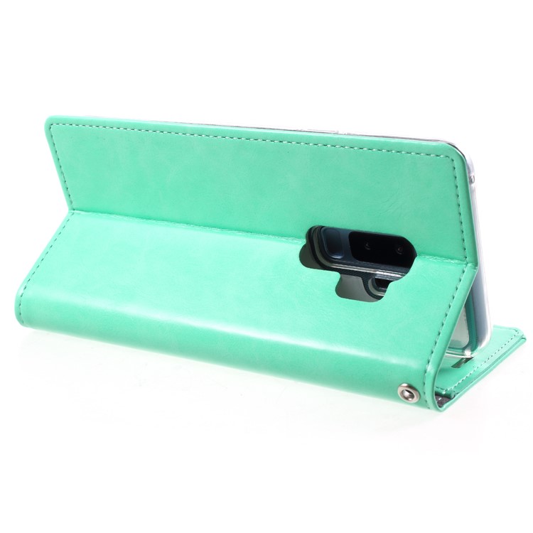 MERCURY GOOSPERY Blue Moon Leather Wallet Mobile Case for Samsung Galaxy S9 Plus G965 - Cyan-5