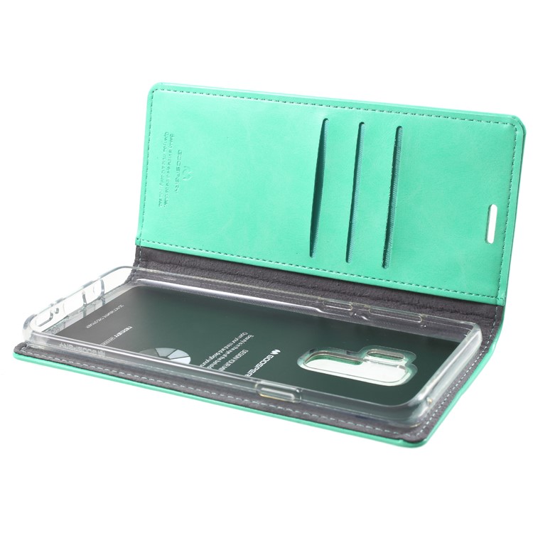 MERCURY GOOSPERY Blue Moon Leather Wallet Mobile Case for Samsung Galaxy S9 Plus G965 - Cyan-6