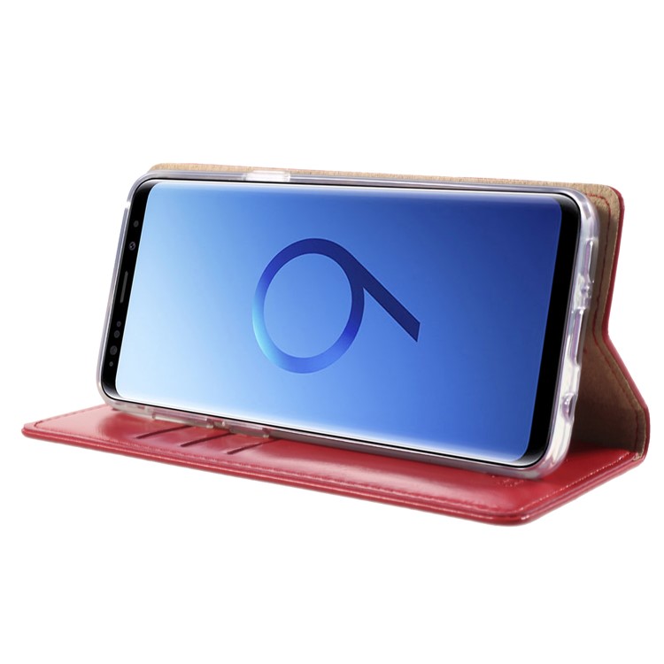 MERCURY GOOSPERY Blue Moon Leather Wallet Case for Samsung Galaxy S9 G960 - Red-4