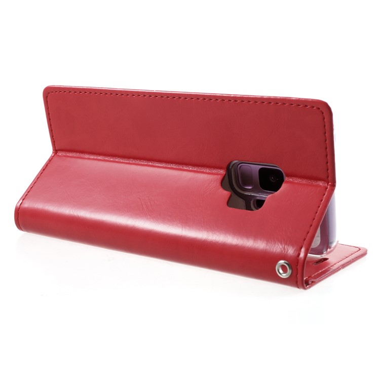 MERCURY GOOSPERY Blue Moon Leather Wallet Case for Samsung Galaxy S9 G960 - Red-5