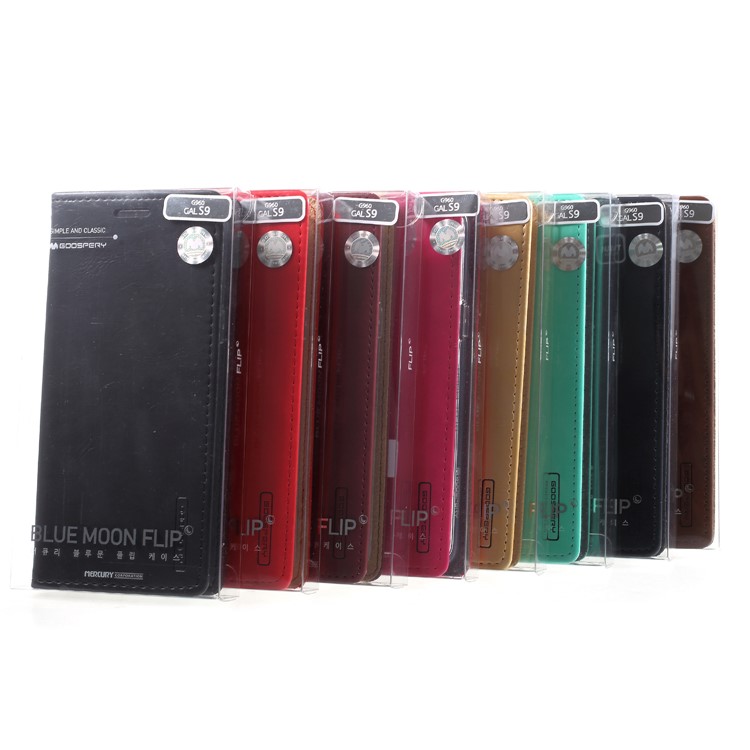 MERCURY GOOSPERY Blue Moon Leather Wallet Case for Samsung Galaxy S9 G960 - Red-7