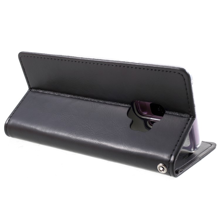 MERCURY GOOSPERY Blue Moon Leather Wallet Cover for Samsung Galaxy S9 G960 - Black-5