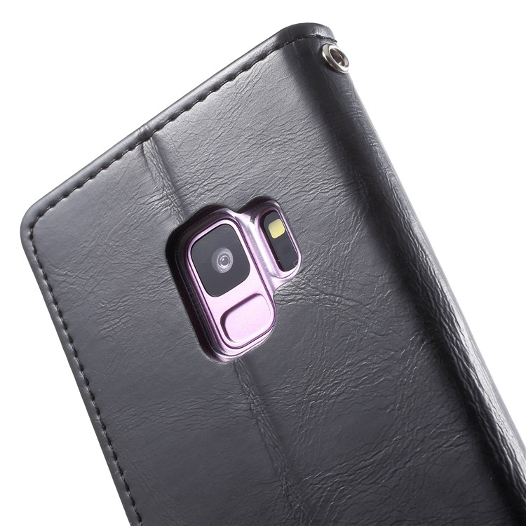 MERCURY GOOSPERY Blue Moon Leather Wallet Cover for Samsung Galaxy S9 G960 - Black-8