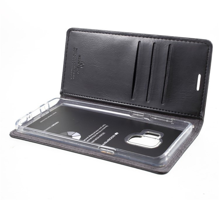 MERCURY GOOSPERY Blue Moon Leather Wallet Cover for Samsung Galaxy S9 G960 - Black-9
