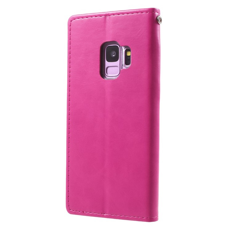 MERCURY GOOSPERY Blue Moon Leather Wallet Phone Case for Samsung Galaxy S9 G960 - Rose-2