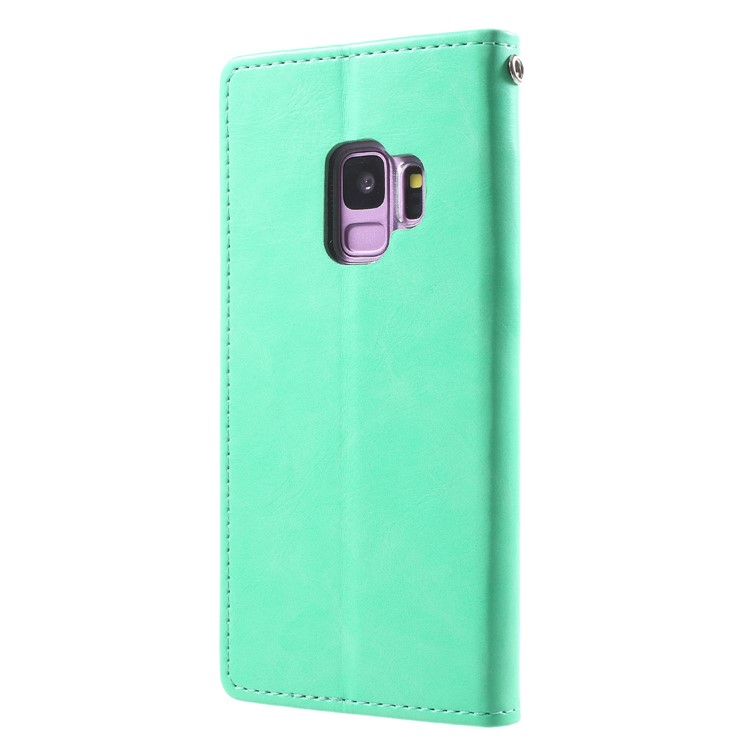 MERCURY GOOSPERY Blue Moon Leather Stand Mobile Case for Samsung Galaxy S9 G960 - Cyan-2