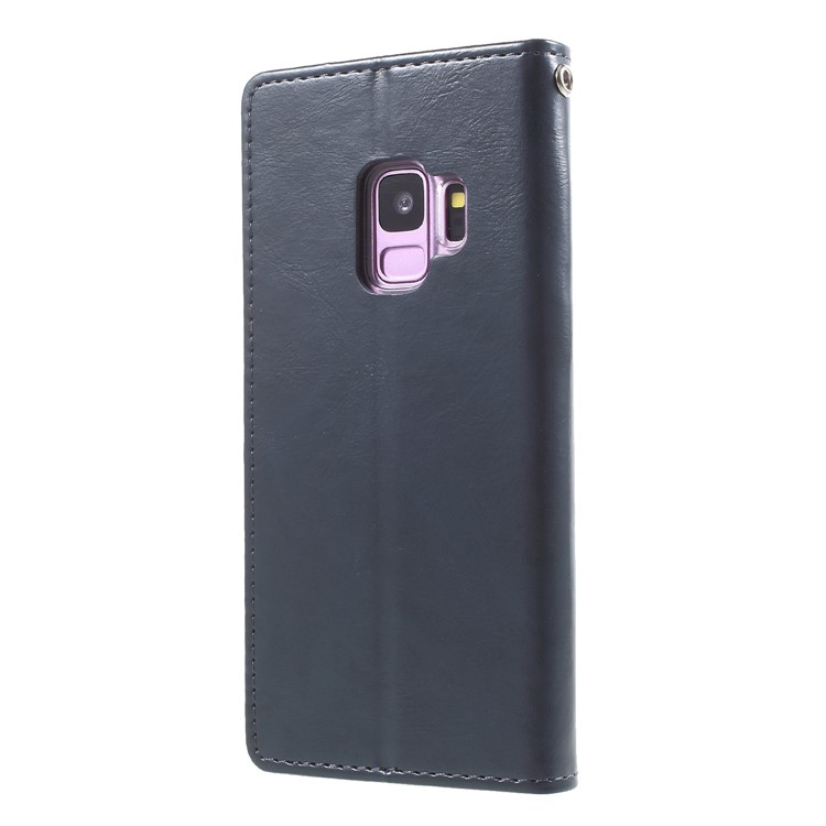 MERCURY GOOSPERY Blue Moon Leather Wallet Mobile Cover for Samsung Galaxy S9 G960 - Dark Blue-2