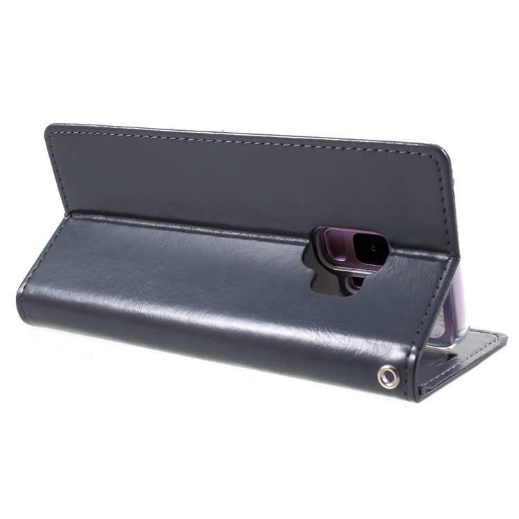 MERCURY GOOSPERY Blue Moon Leather Wallet Mobile Cover for Samsung Galaxy S9 G960 - Dark Blue-5