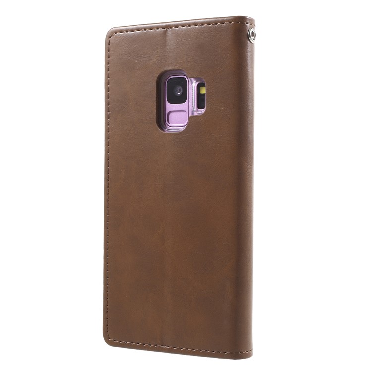 MERCURY GOOSPERY Blue Moon Leather Stand Case Accessory for Samsung Galaxy S9 G960 - Brown-2