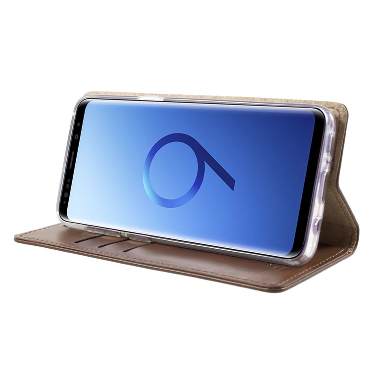 MERCURY GOOSPERY Blue Moon Leather Stand Case Accessory for Samsung Galaxy S9 G960 - Brown-4