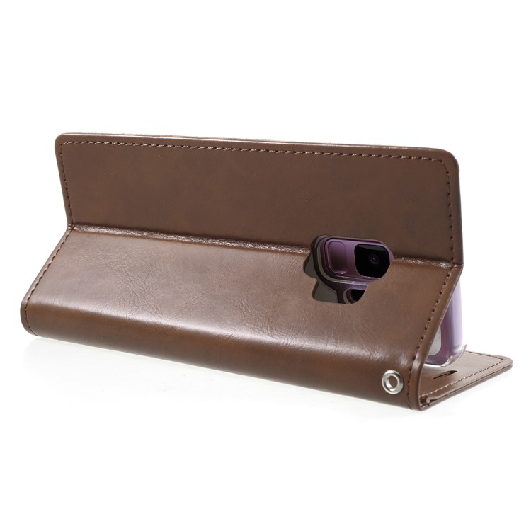 MERCURY GOOSPERY Blue Moon Leather Stand Case Accessory for Samsung Galaxy S9 G960 - Brown-5