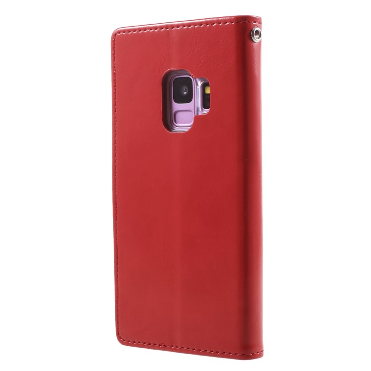 MERCURY GOOSPERY Blue Moon Stand Wallet Leather Case for Samsung Galaxy S9 SM-G960 - Red-2