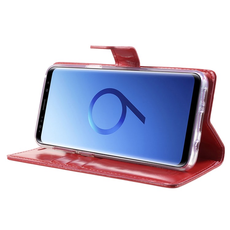 MERCURY GOOSPERY Blue Moon Stand Wallet Leather Case for Samsung Galaxy S9 SM-G960 - Red-4