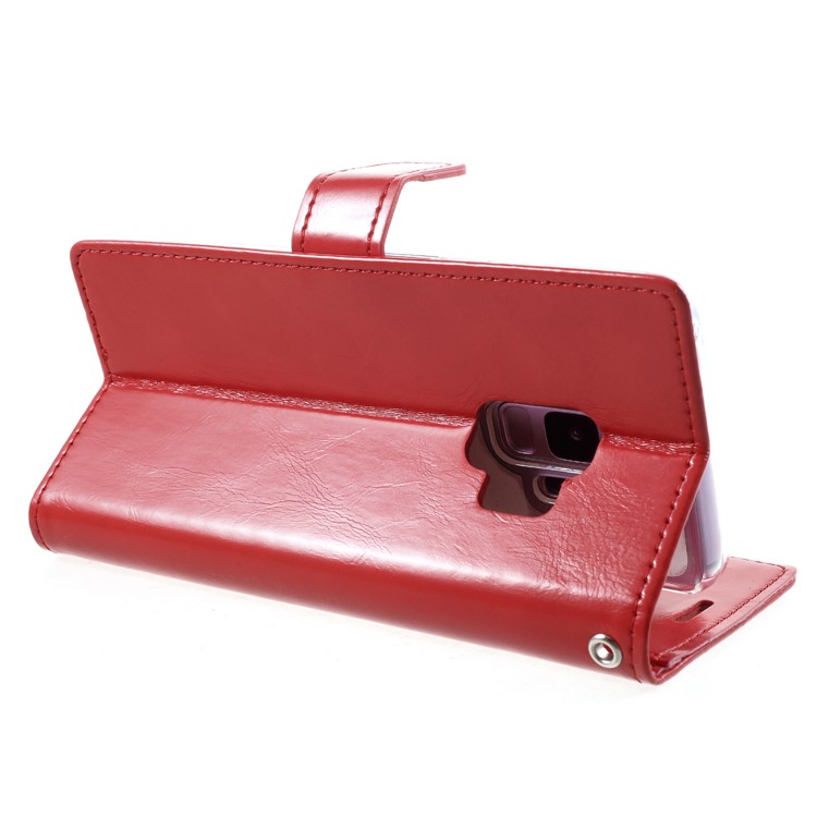 MERCURY GOOSPERY Blue Moon Stand Wallet Leather Case for Samsung Galaxy S9 SM-G960 - Red-5