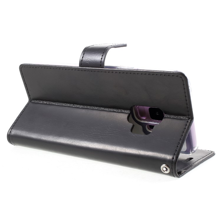 MERCURY GOOSPERY Blue Moon Wallet Stand Leather Cover for Samsung Galaxy S9 SM-G960 - Black-5