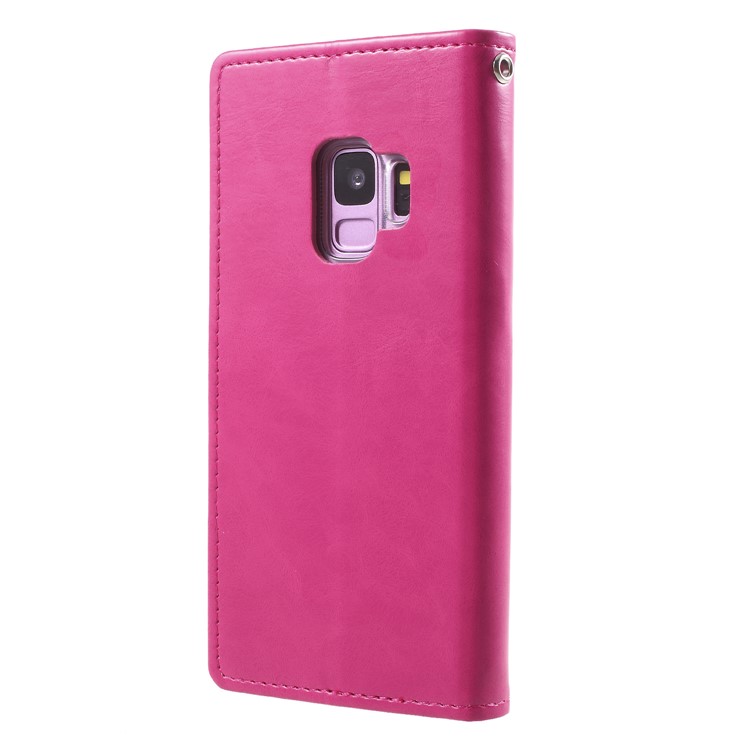 MERCURY GOOSPERY Blue Moon Leather Stand Wallet Phoen Casing for Samsung Galaxy S9 SM-G960 - Rose-2