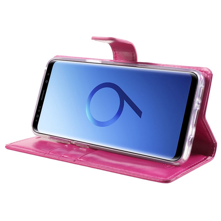 MERCURY GOOSPERY Blue Moon Leather Stand Wallet Phoen Casing for Samsung Galaxy S9 SM-G960 - Rose-4
