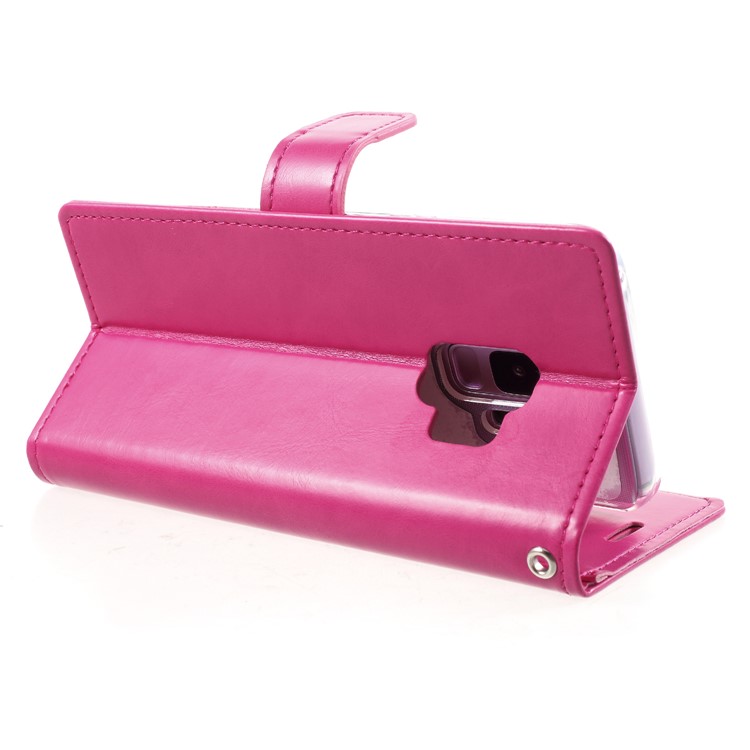 MERCURY GOOSPERY Blue Moon Leather Stand Wallet Phoen Casing for Samsung Galaxy S9 SM-G960 - Rose-5