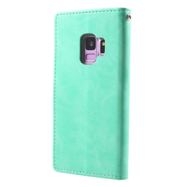 MERCURY GOOSPERY Blue Moon PU Leather Phone Case Accessory for Samsung Galaxy S9 SM-G960 - Cyan-2