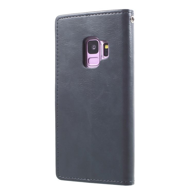 MERCURY GOOSPERY Blue Moon Wallet Leather Protection Cover Shell for Samsung Galaxy S9 SM-G960 - Dark Blue-2