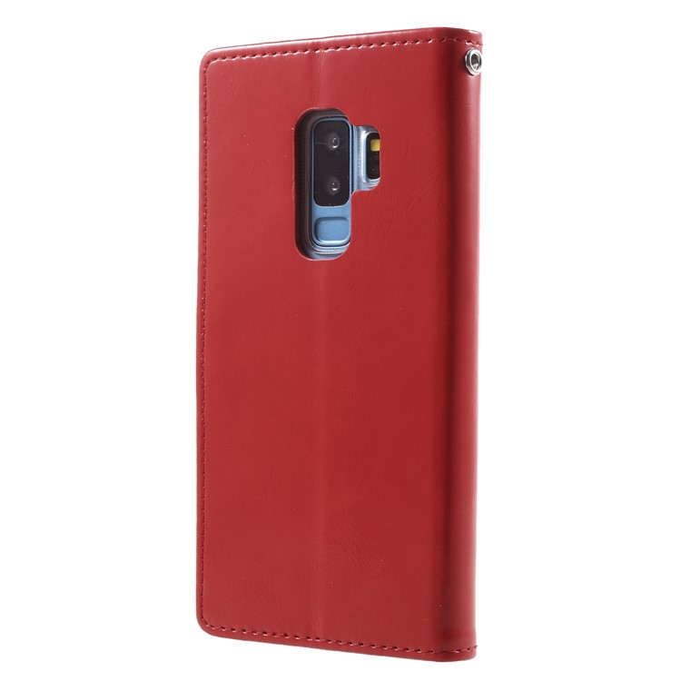 MERCURY GOOSPERY Blue Moon Stand Wallet Leather Case for Samsung Galaxy S9+ SM-G965 - Red-2