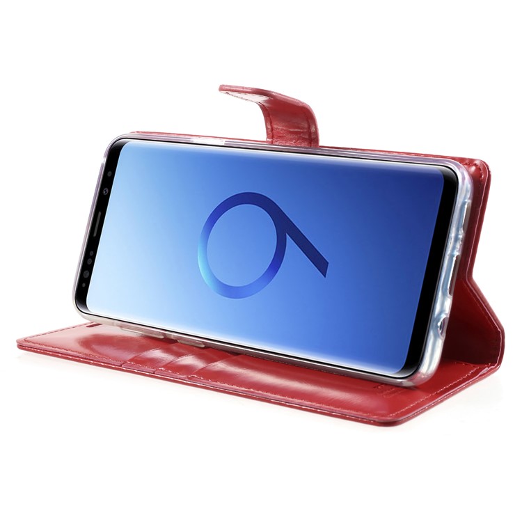 MERCURY GOOSPERY Blue Moon Stand Wallet Leather Case for Samsung Galaxy S9+ SM-G965 - Red-4