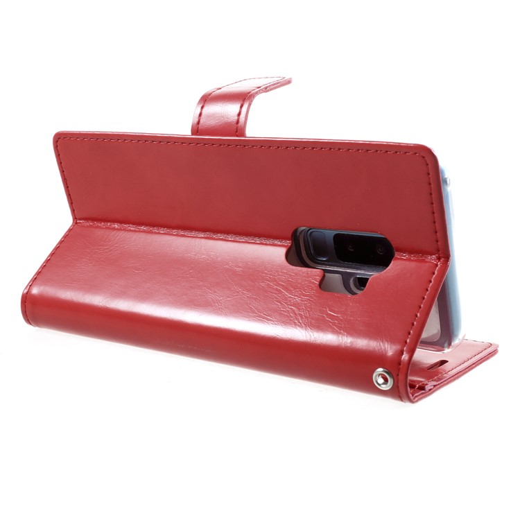 MERCURY GOOSPERY Blue Moon Stand Wallet Leather Case for Samsung Galaxy S9+ SM-G965 - Red-5