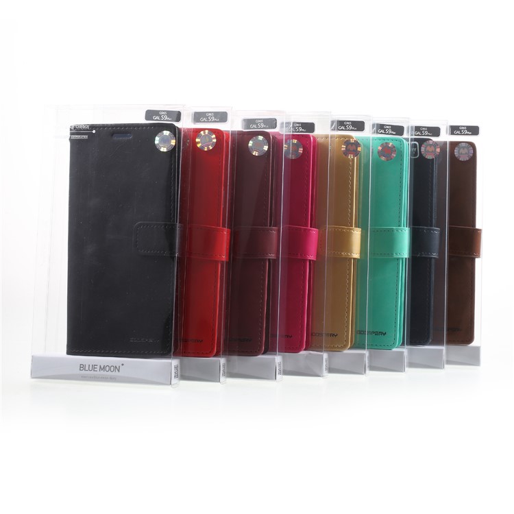 MERCURY GOOSPERY Blue Moon Stand Wallet Leather Case for Samsung Galaxy S9+ SM-G965 - Red-7