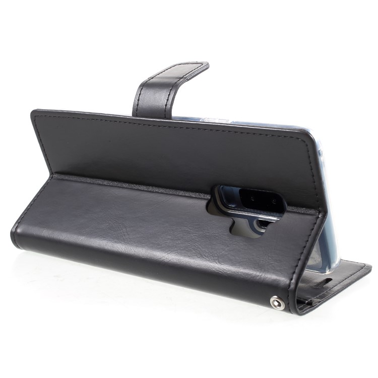 MERCURY GOOSPERY Blue Moon Stand Wallet Leather Cover for Samsung Galaxy S9+ SM-G965 - Black-5