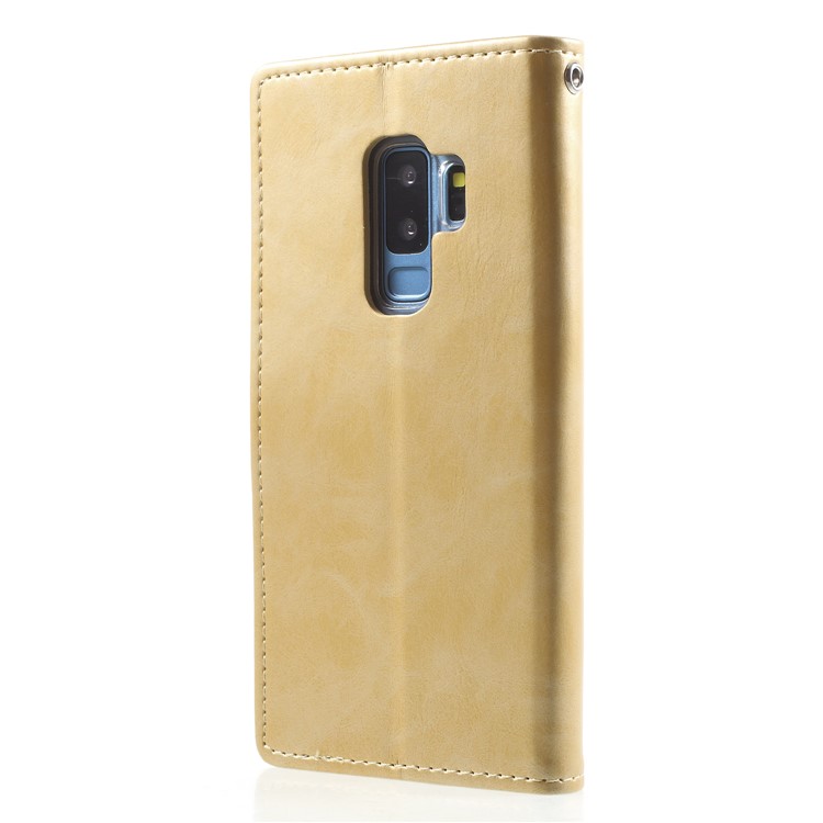 MERCURY GOOSPERY Blue Moon Stand Wallet Leather Mobile Phone Case for Samsung Galaxy S9 Plus SM-G965 - Gold-2