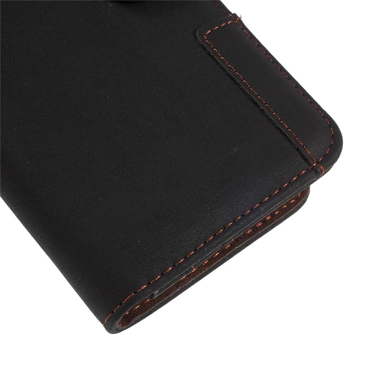 Genuine Leather Wallet Stand Phone Case for Samsung Galaxy S9+ G965 - Black-4