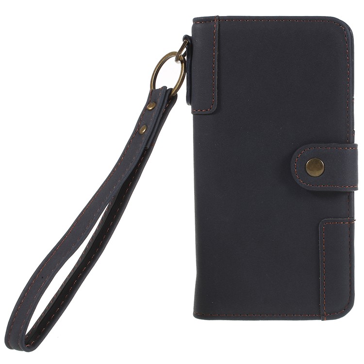 Cubierta Móvil Del Soporte De La Cartera Del Cuero Genuino Para La Galaxia S9 + G965 De Samsung - Azul-1