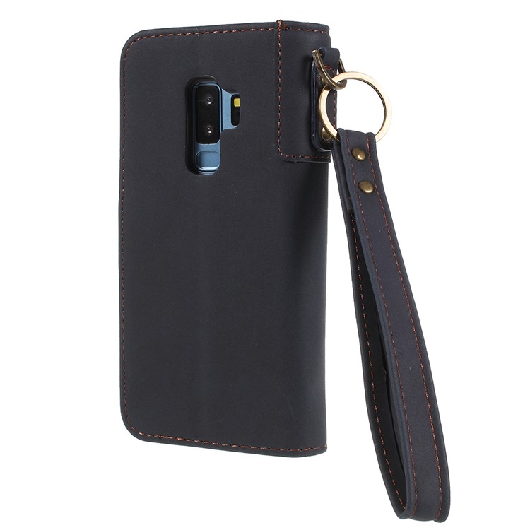 Cubierta Móvil Del Soporte De La Cartera Del Cuero Genuino Para La Galaxia S9 + G965 De Samsung - Azul-3