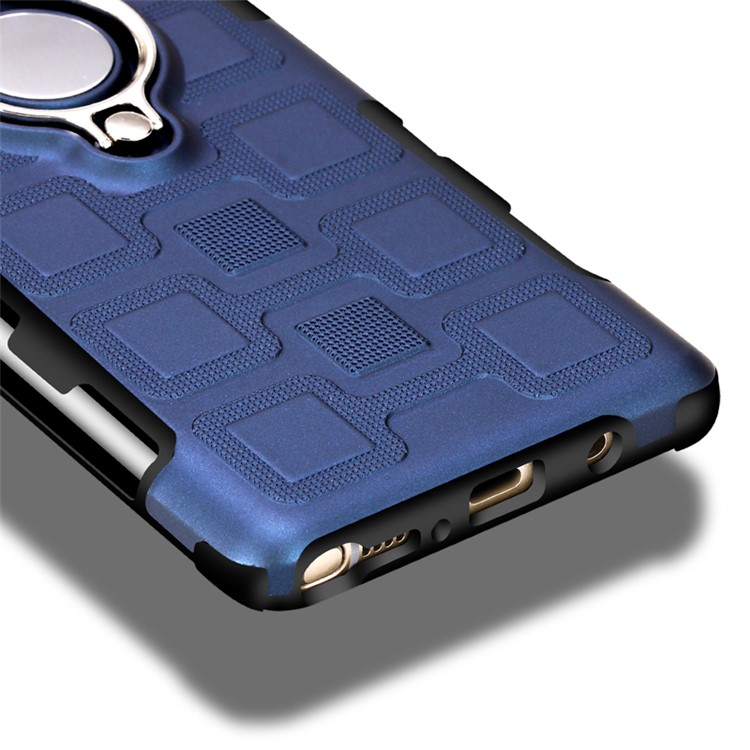 Geometric Pattern Magnetic Car Mount Ring Holder TPU PC Hybrid Cell Phone Case with Belt Clip for Samsung Galaxy Note 8 SM-N950 - Dark Blue-3