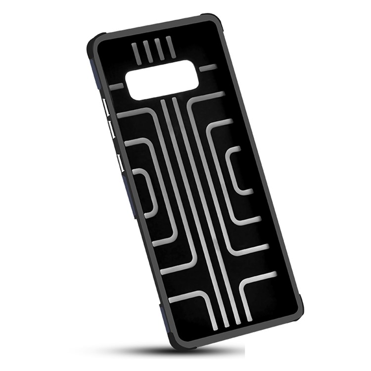 Geometric Pattern Magnetic Car Mount Ring Holder TPU PC Combo Mobile Phone Case with Belt Clip for Samsung Galaxy S8 SM-G950 - Dark Blue-8