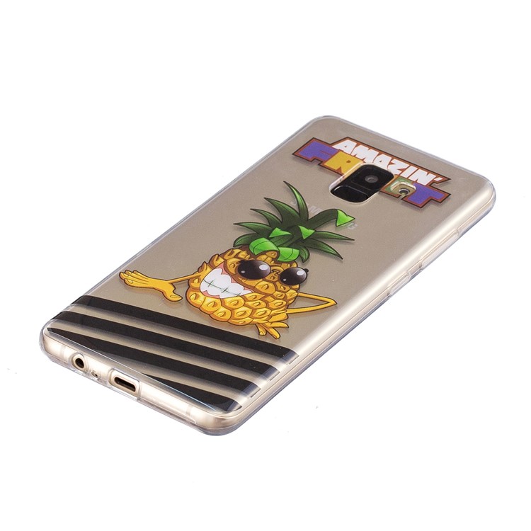 Pattern Printing IMD Soft TPU Case Accessory for Samsung Galaxy A8 (2018) - Pineapple-2
