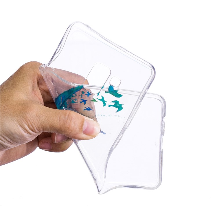 Patrón De Impresión De La Caja Del Teléfono Móvil IMD TPU Para Samsung Galaxy A8 Plus (2018) - Pluma-4