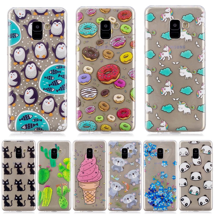 Pattern Printing TPU Back Case for Samsung Galaxy A8+ (2018) - Ice Cream-6