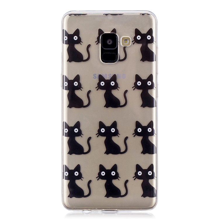 Pattern Printing TPU Case for Samsung Galaxy A8+ (2018) - Black Cat-5