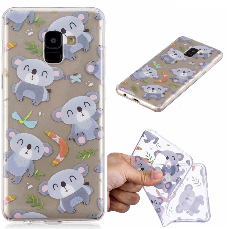 Pattern Printing TPU Protective Case for Samsung Galaxy A8+ (2018) - Bear Pattern-1