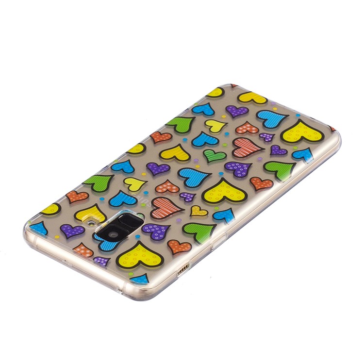 Pattern Printing TPU Cover Shell Case for Samsung Galaxy A8+ (2018) - Hearts Pattern-3