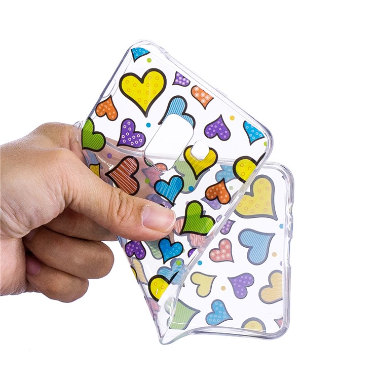 Pattern Printing TPU Cover Shell Case for Samsung Galaxy A8+ (2018) - Hearts Pattern-4