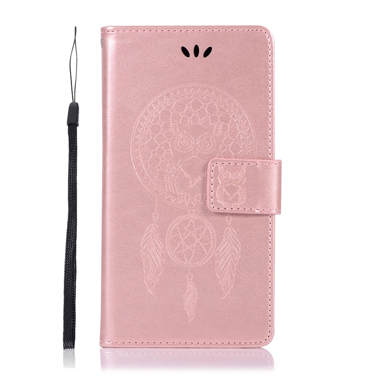 Imprint Dream Catcher Owl Wallet PU Leather Phone Cover for Samsung Galaxy J2 Prime/Grand Prime Plus/Prime (2016) - Rose Gold-2