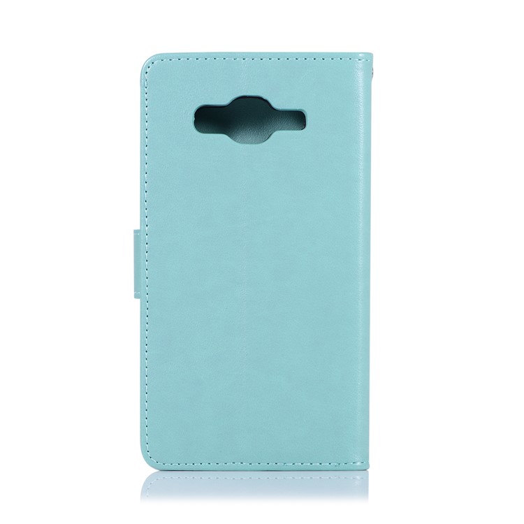 Imprint Dream Catcher Owl PU Leather Stand Flip Case for Samsung Galaxy J2 Prime/Grand Prime Plus/Prime (2016) - Cyan-3