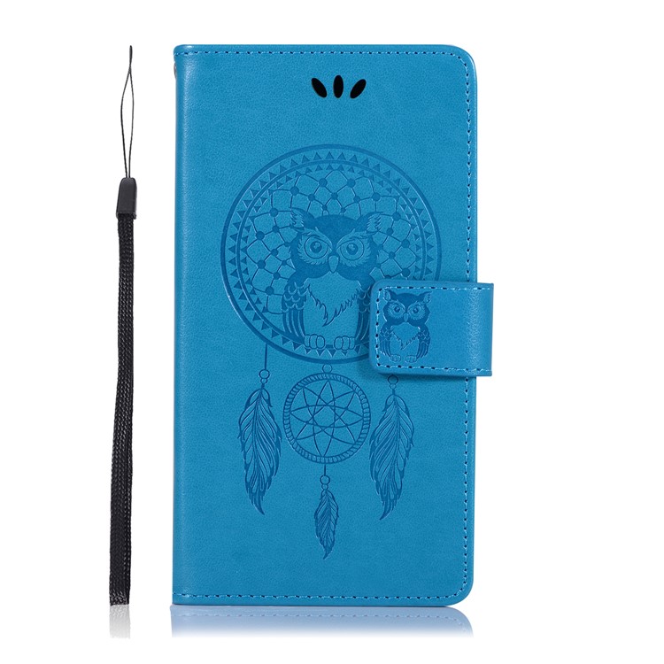 Imprint Dream Catcher Owl Wallet PU Leather Mobile Casing for Samsung Galaxy J2 Prime/Grand Prime Plus/Prime (2016) - Blue-2